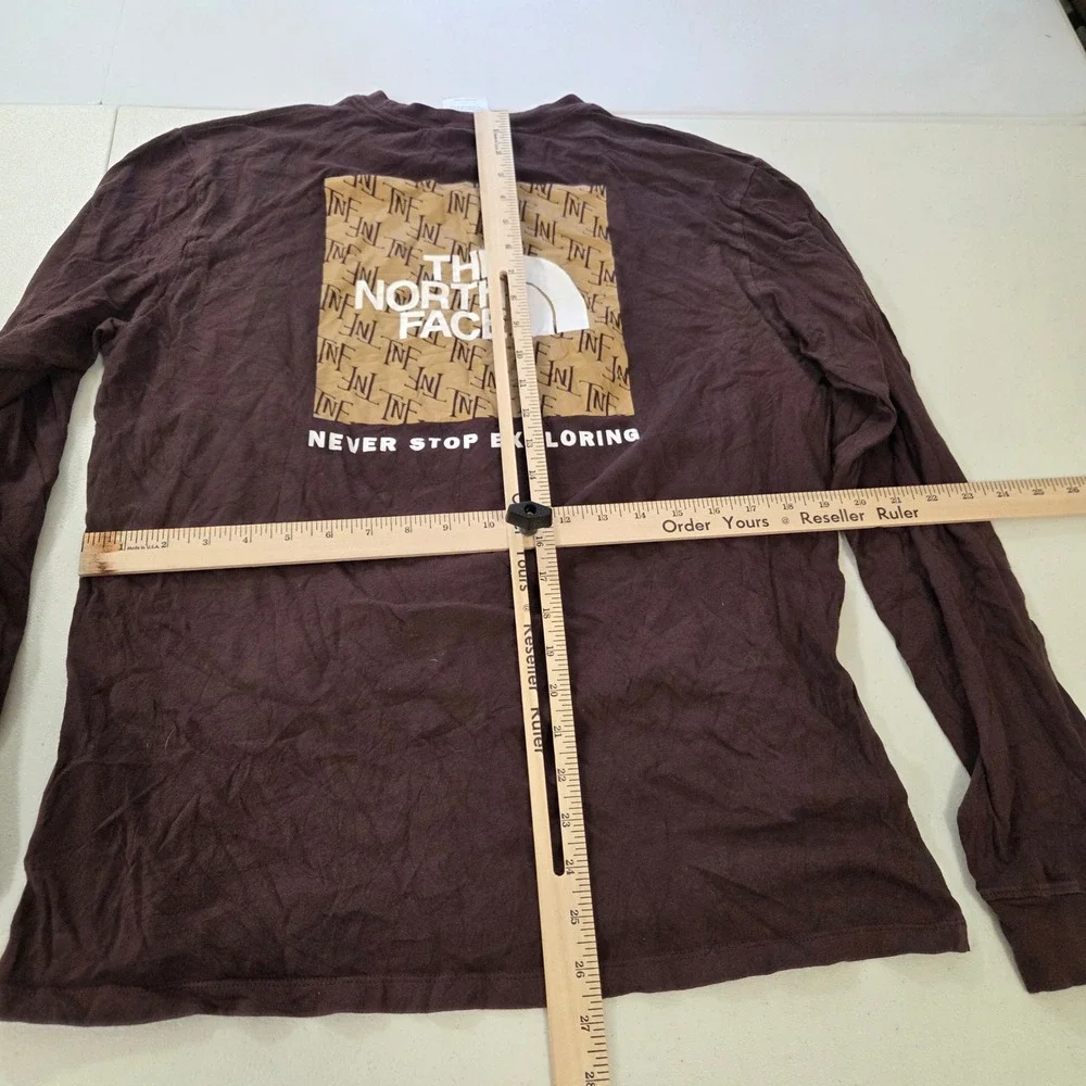 The North Face Mens Brown Circular Design Long Sleeve Graphic T-Shirt Large